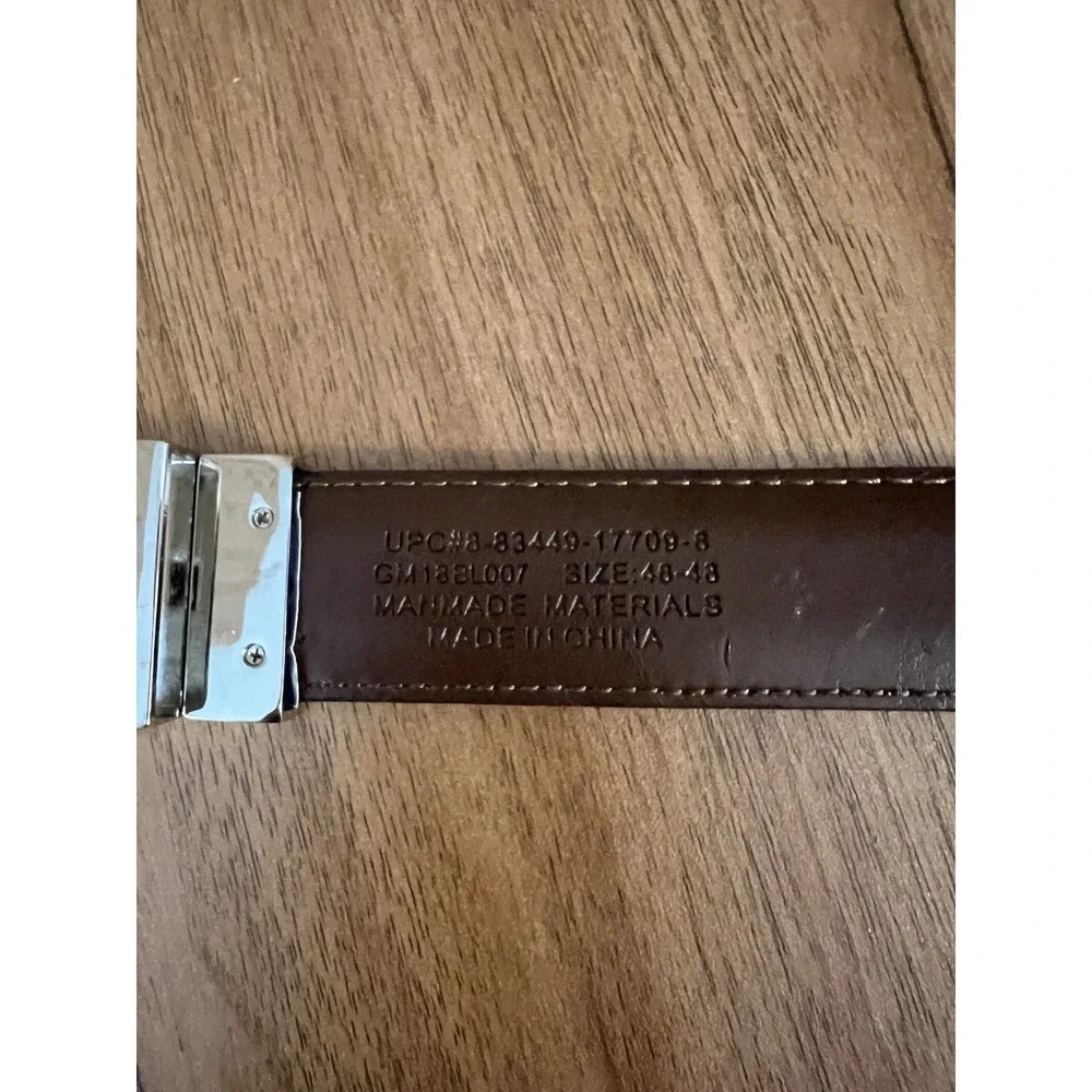 2 in 1 Reversible‎ Men's Belt Brown and Black Faux Leather Sz 48